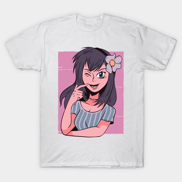 Cute Anime Girl T-Shirt by BamBam